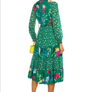 Marchesa Notte floral tiered day dress